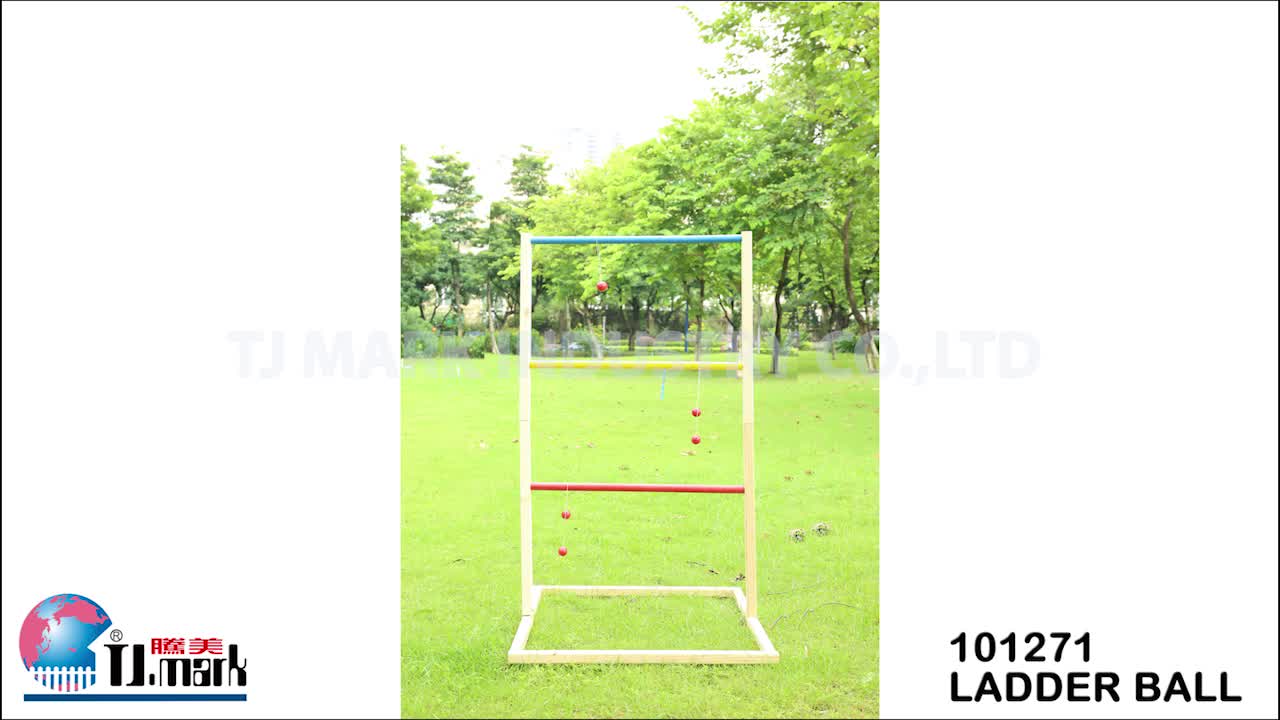 Plastic Bean Bag Toss&ladder Ball Game Set 2 In 1 Garden Game Ladder