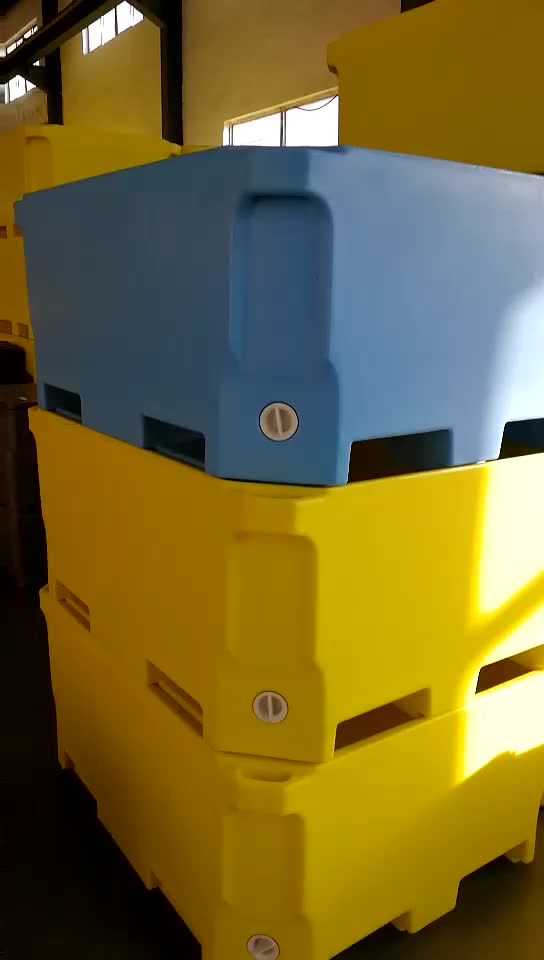 Rota 450l Insulated Fish Bin For Seafood Processing Meat Turnover Box