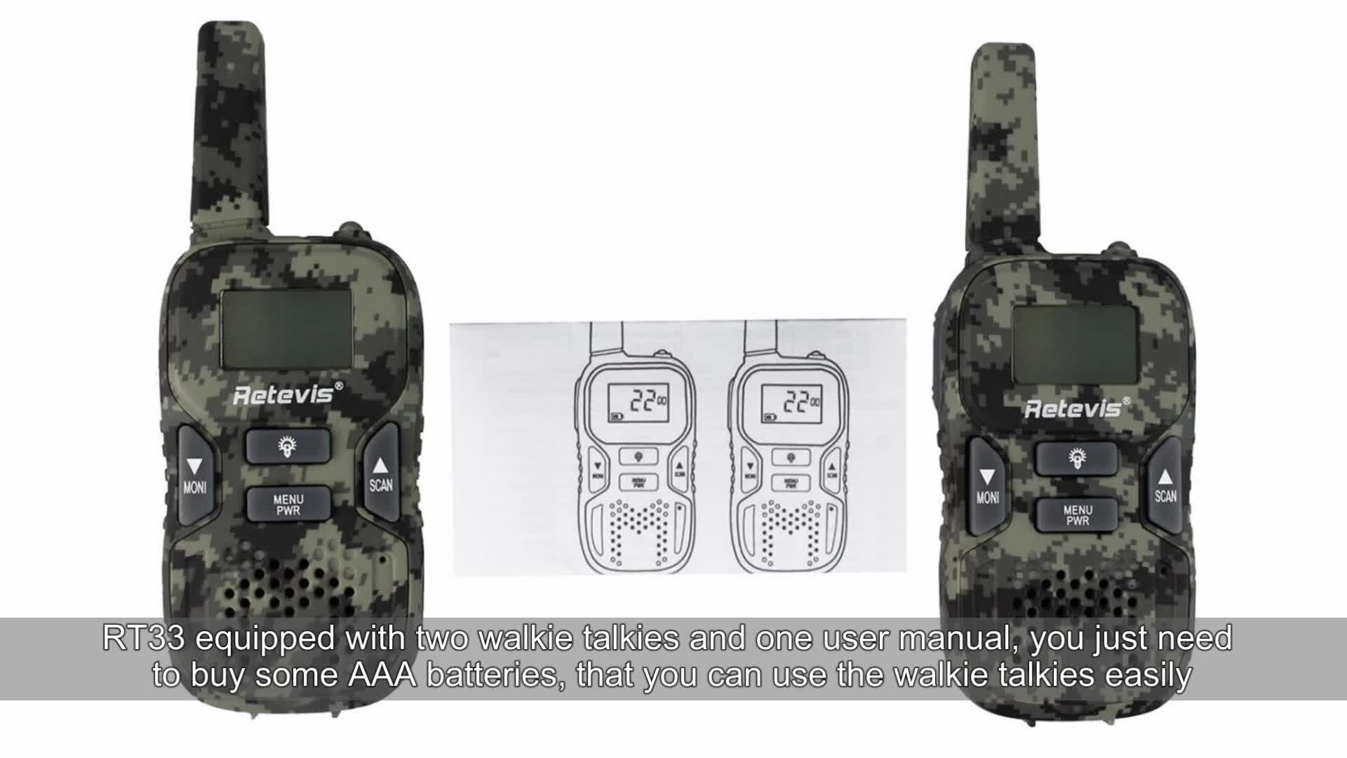 Рация RETEVIS RT33 с фонариком 2 шт.