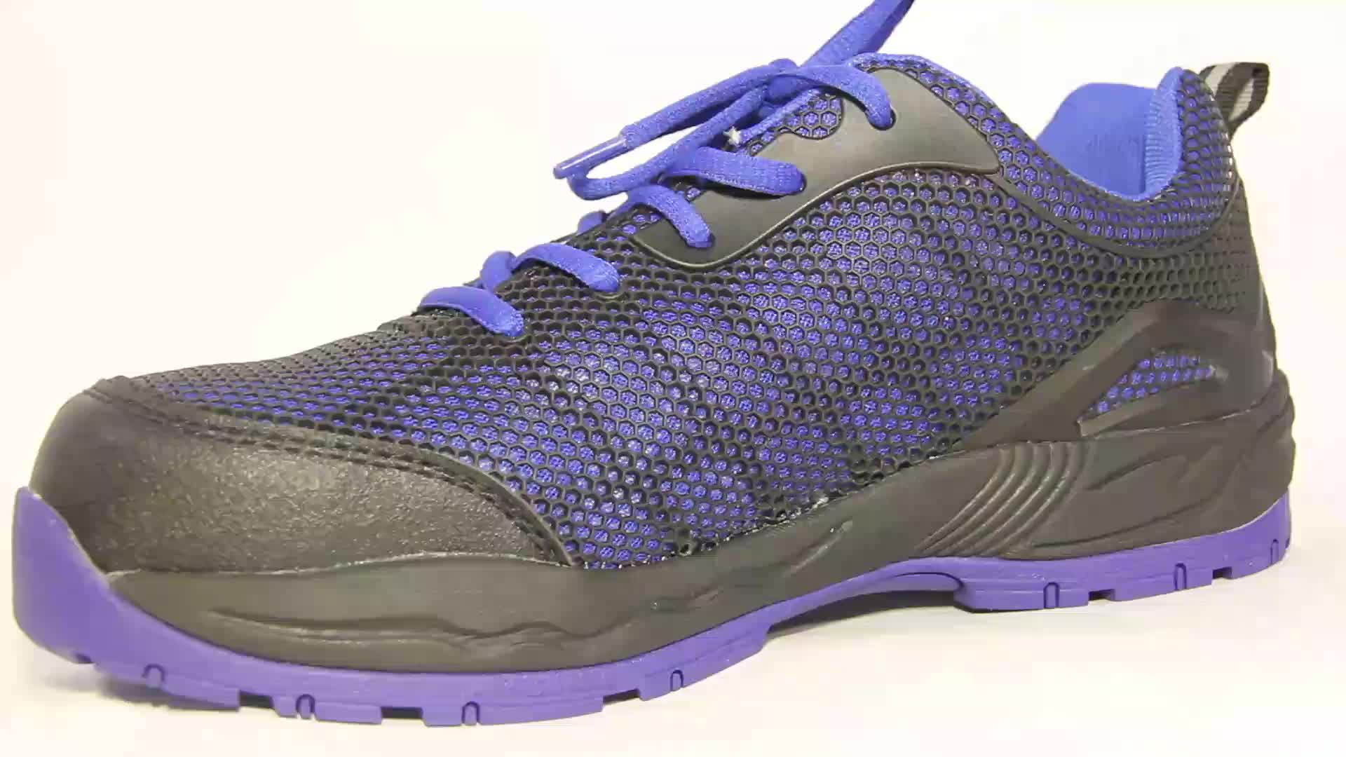 Fashion Breathable Kpu Upper Material Lightweight Safety Shoes