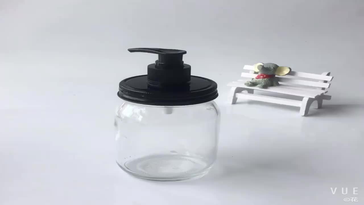 16oz Mason Jar With Liquid Soap Pump Lid Glass Bottle Dispenser