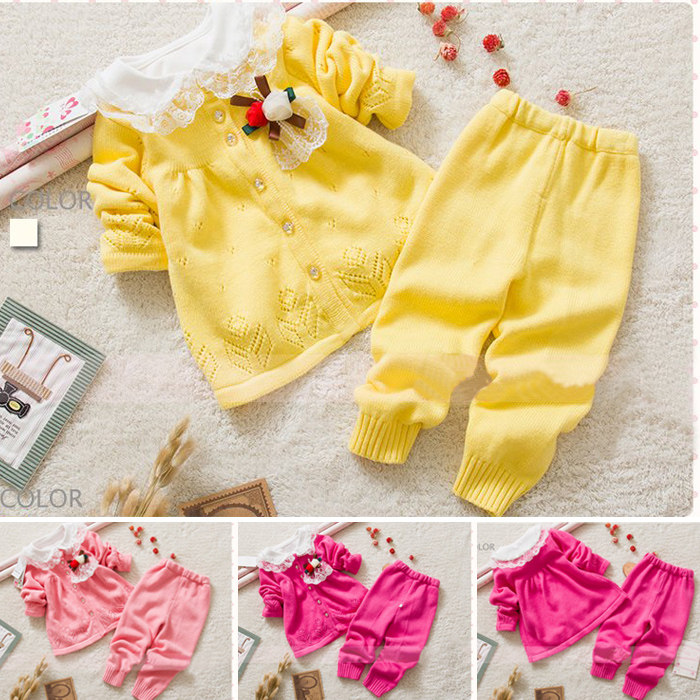 <em>宝宝</em>线衣<em>纯棉线婴儿</em>女童韩版外出外套<em>毛衣套装</em>