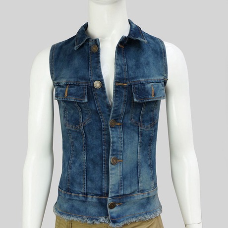 【衣品尚男装】春秋韩版男装时尚修身翻领牛仔