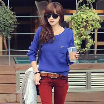 <em>毛衣</em>搭配_特价二件包邮 韩版前长后<em>短套头毛衣</em>