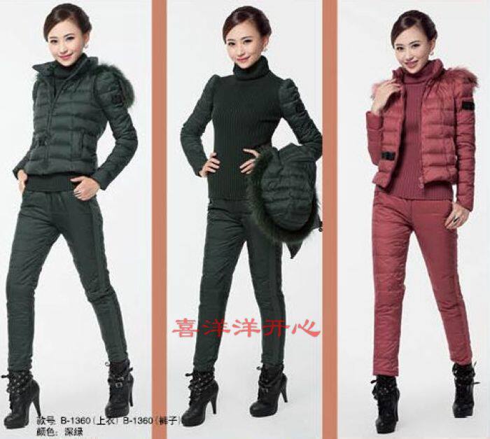 2013年新款 梦天姿<em>羽绒服半成品</em> 三件套<em>女款</em> B