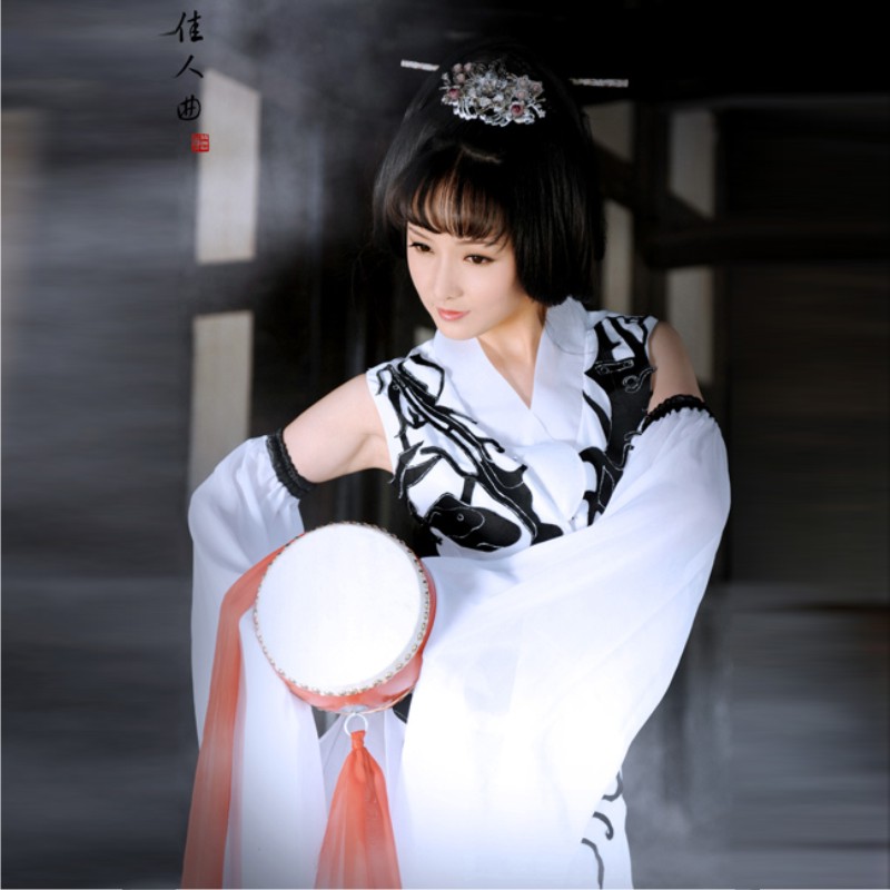 影视剧古装神话玉漱黑白舞衣古装 舞蹈演出服