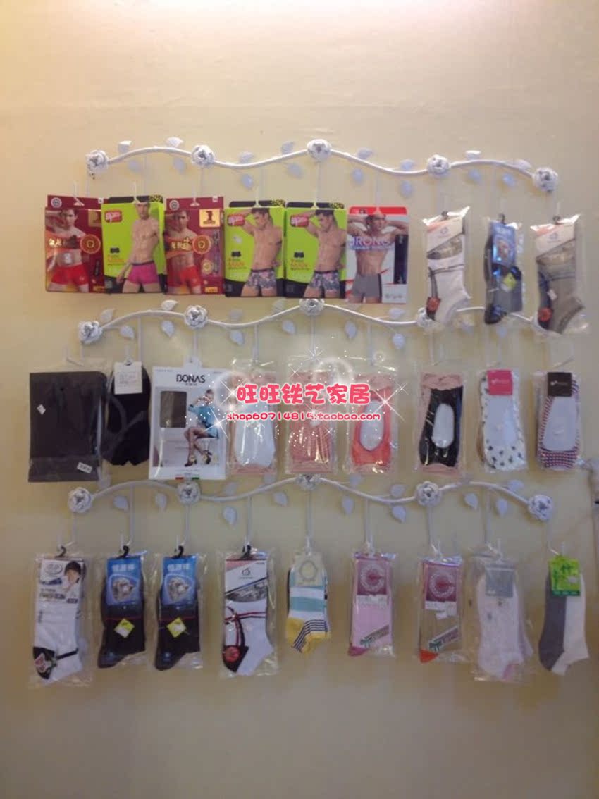 铁艺挂袜子<em>展示</em>架服装店货架儿童丝袜内衣裤文