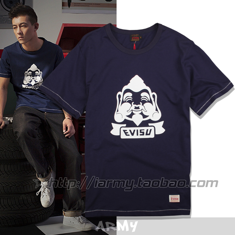 clot 陈冠希 evisu 福神无敌日本潮牌 男女情侣装纯棉短袖t恤tee