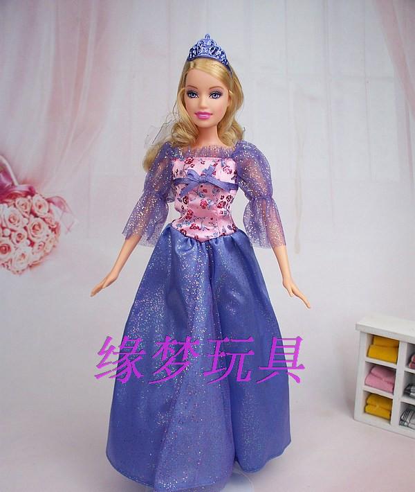 2012正品 儿童玩具特价正版芭比娃娃蓝紫裙子 只适合胸小芭比可儿