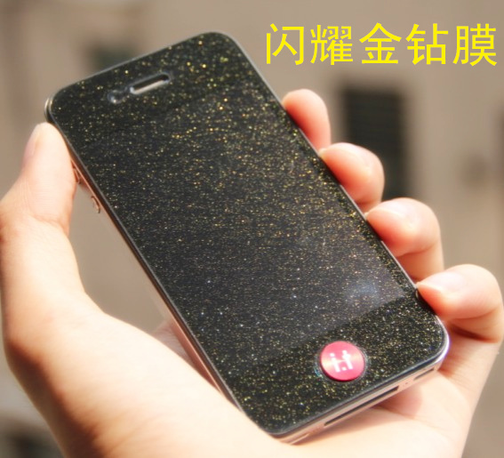 批发iphone4贴膜iphone4s钻石贴膜 苹果4手机闪钻金钻保护膜/砖石