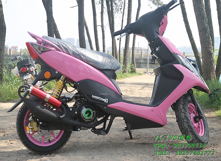 最新改装150CC鬼火两轮踏板车12寸铝轮加宽