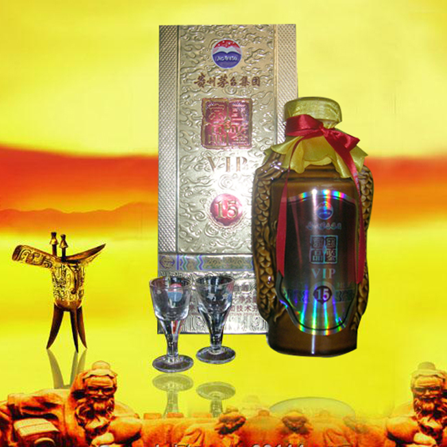 白酒52度茅台酒 京玉品鉴VIP15年 浓香典藏单