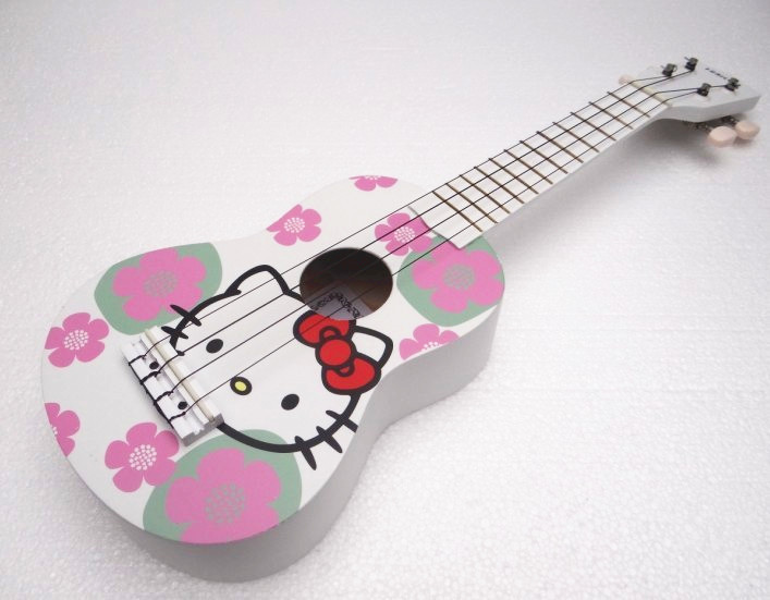 正品尤克里里ukulele夏威夷小四弦琴hello kitty猫 白色 包邮