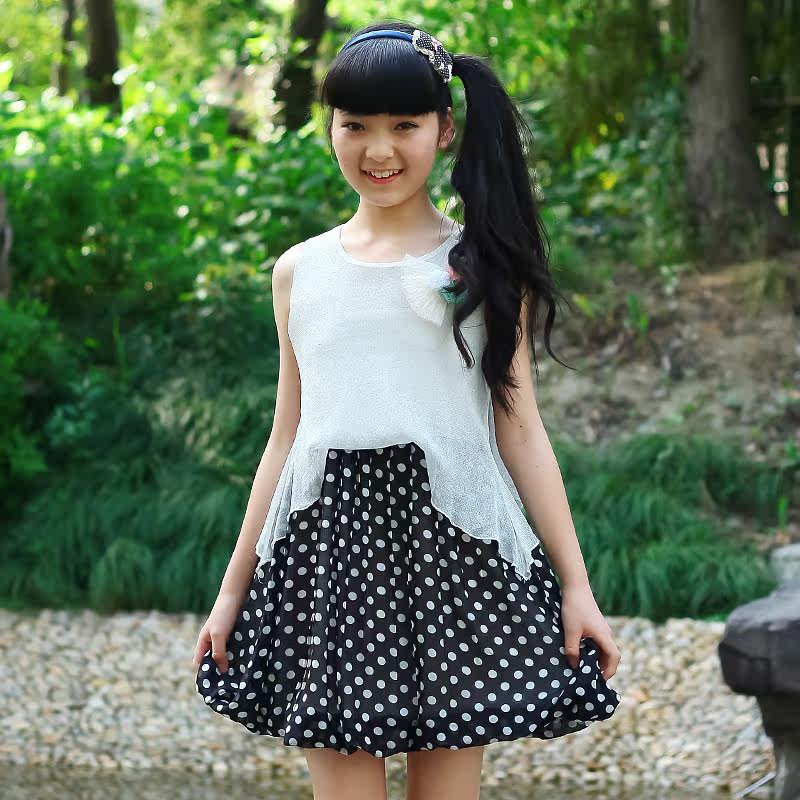 童短袖连衣裙夏季2014新款9 10 <em>12 13岁女孩</em>长
