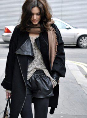 100%纯绵羊皮松紧真皮<em>短裤</em>热裤<em>阔腿</em>皮裤 201