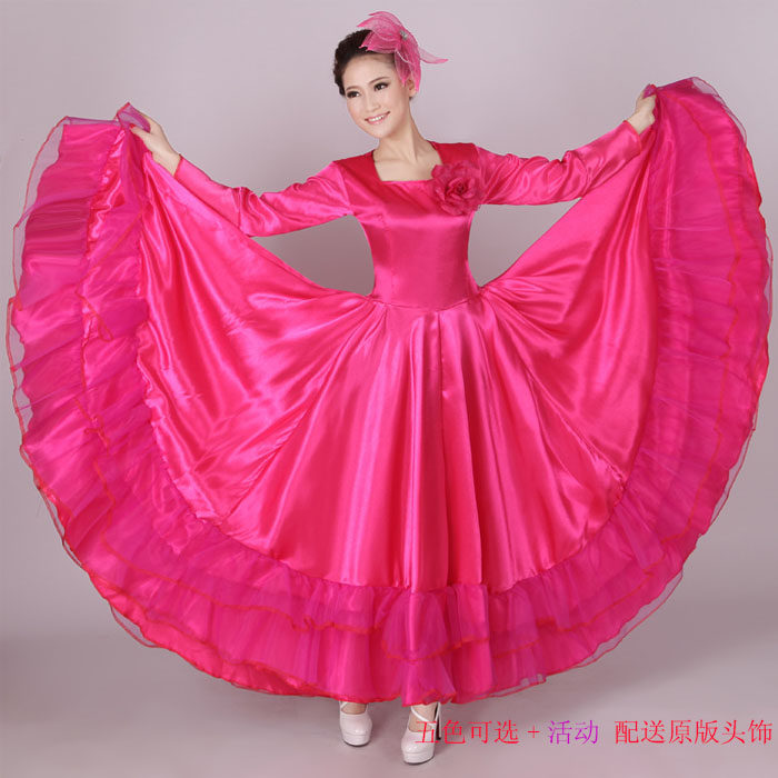 民族<em>舞蹈大摆</em>裙演出服 女开场舞<em>大摆</em>长裙合唱