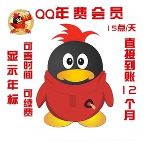 腾讯QQ年费普通会员一年12个月正规充值包年