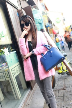 衣搭配_Veetii原创独家定制 走秀款桃粉色<em>长貂</em>