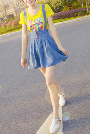 圣衣国际】2013春夏韩版女装新款潮女<em>背带</em>裙
