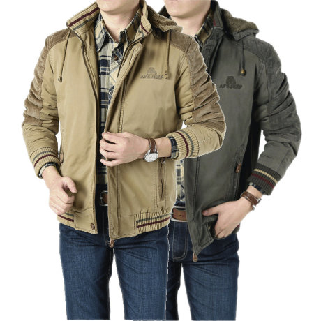 冬装<em>男装</em>棉衣<em>战地吉普</em>afs jeep加绒<em>加肥加大</em>码