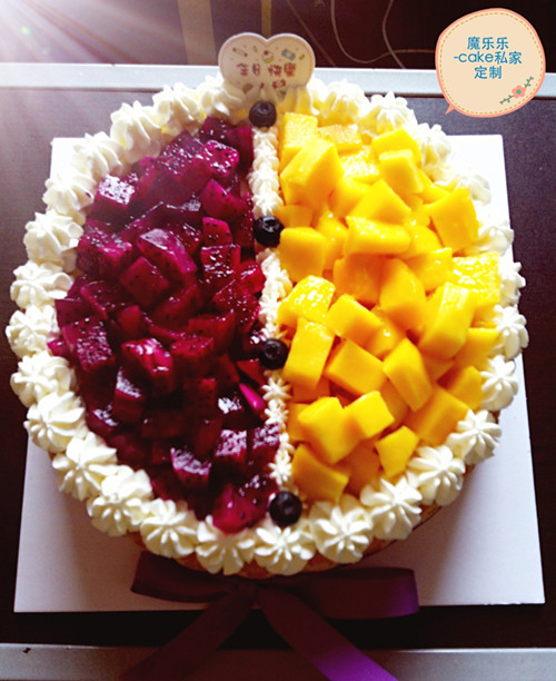 【魔乐乐-cake】红心火龙果\/芒果 千层雪蛋糕|