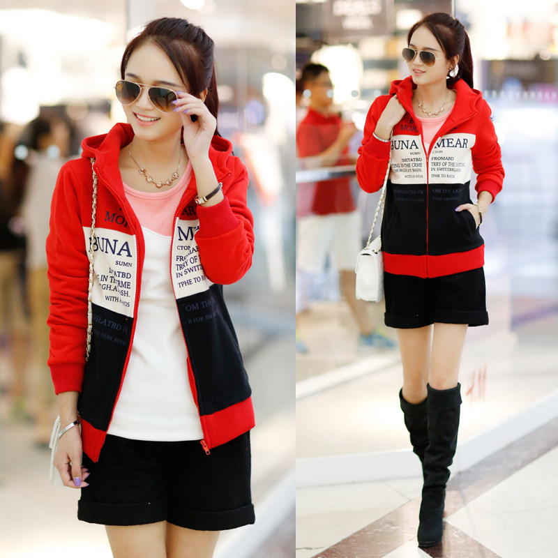 潮流<em>大码</em>学生装秋款韩版加厚<em>带帽开衫休闲</em>外套