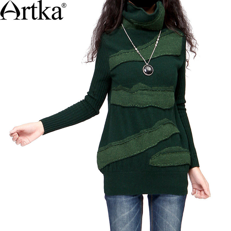 阿卡100%澳洲<em>全羊毛</em>撞色冬款<em>高领打底毛衣</em>中