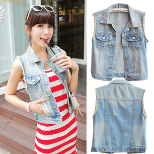 【<em>牛仔马甲</em> 女 欧美】_<em>牛仔马甲</em>夏天<em>怎么搭配</em>