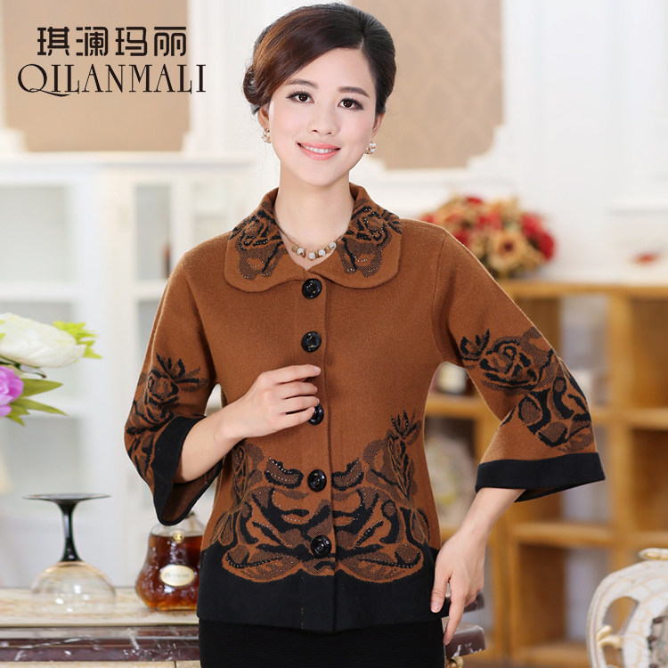 【<em>淘宝</em>清仓】<em>中老年羊毛</em>衫针织衫<em>女开衫</em>妈妈装
