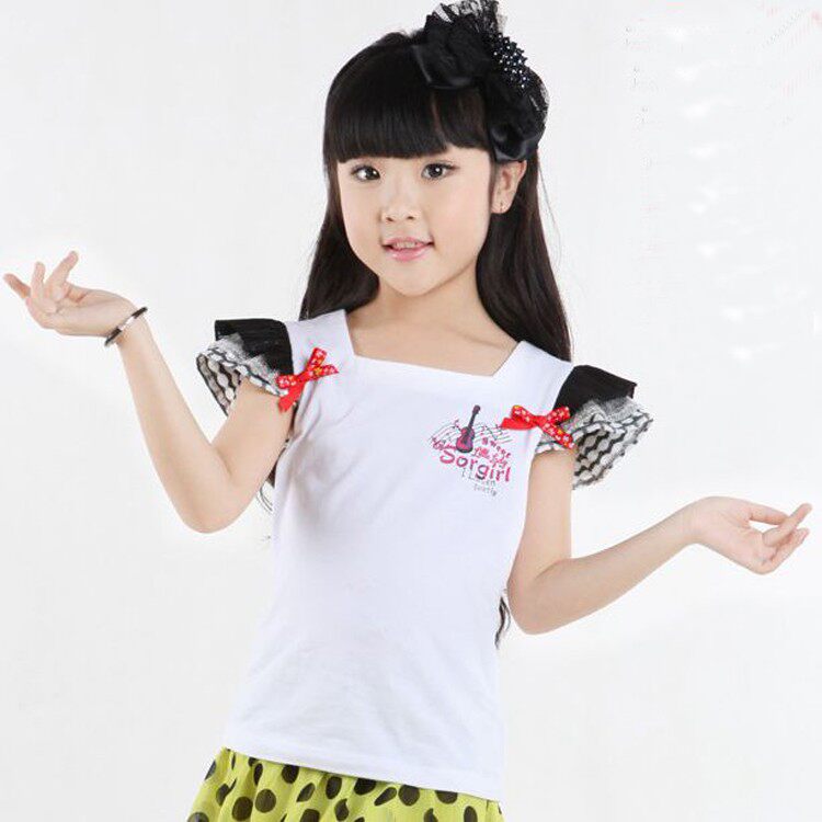 包邮<em>12岁女孩</em>衣服夏装t恤 女大童夏季<em>上衣</em>短袖