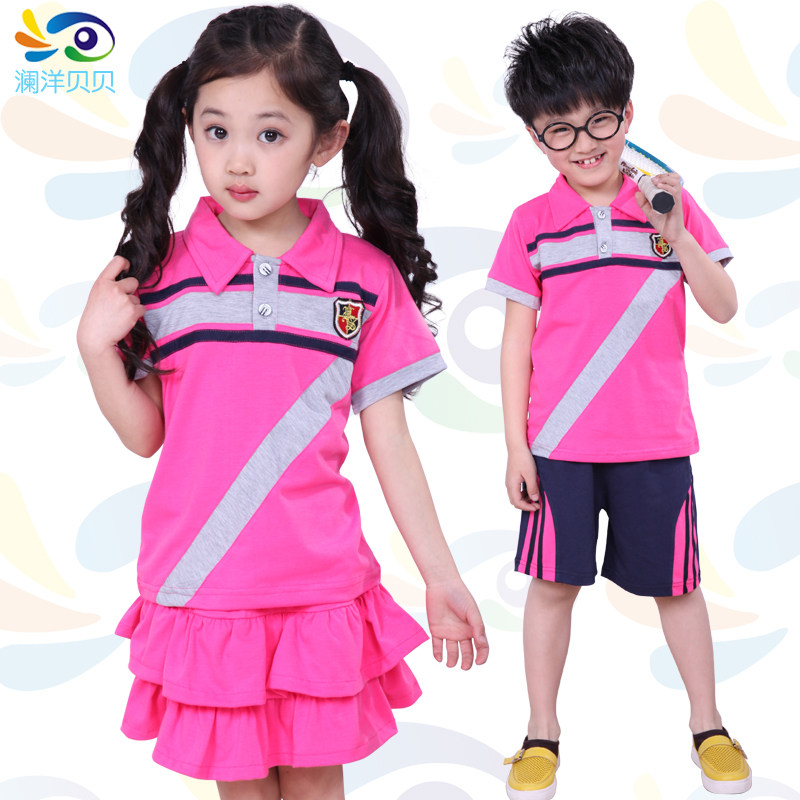 女童夏装2014<em>小学生</em>校服幼儿园服装短袖<em>短裤</em>