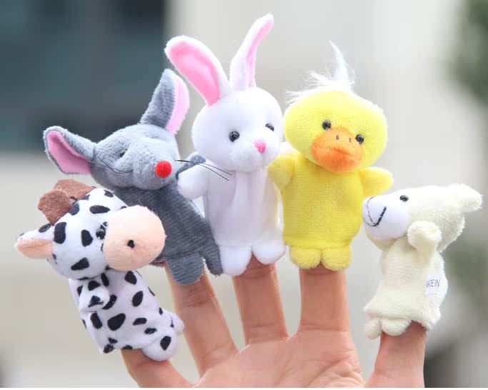 手偶娃娃 指套 小动物动漫婴儿手指玩偶 儿童宝宝安抚布偶玩具