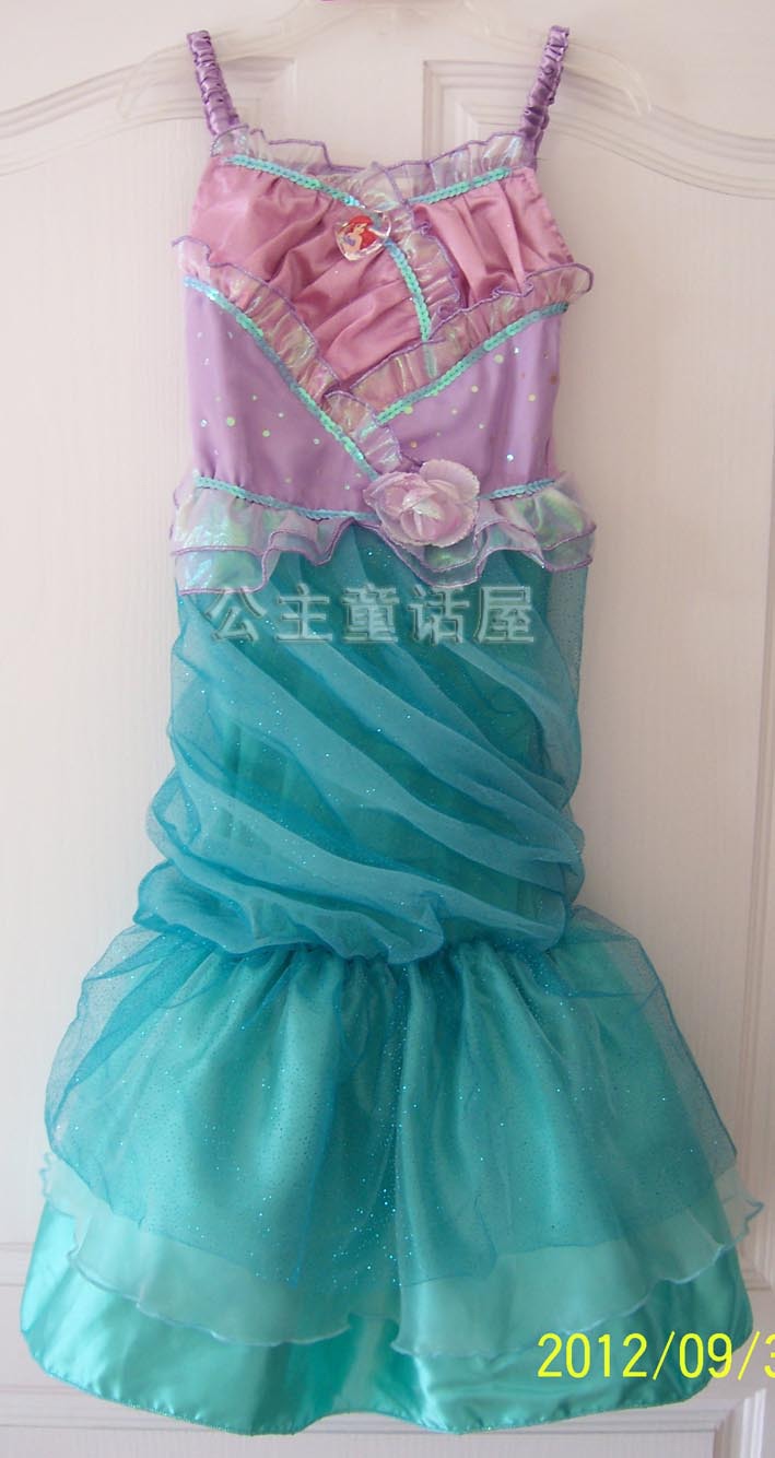 Disney迪士尼公主裙万圣节服装海的女儿爱丽儿
