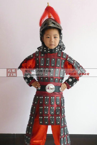 儿童古装舞蹈服演出服 儿童将军服 小盔甲 小岳