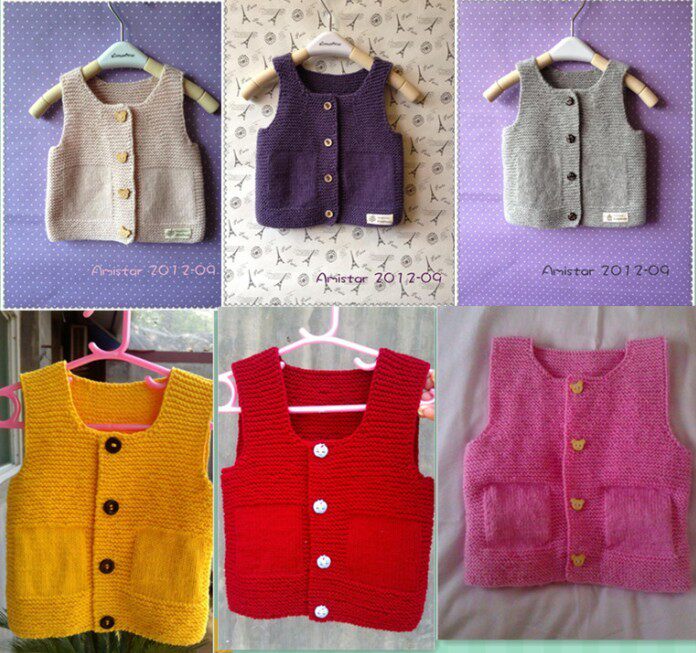 纯手工<em>编织</em>韩版<em>儿童</em>婴儿春秋<em>毛线马夹</em>背心纯棉