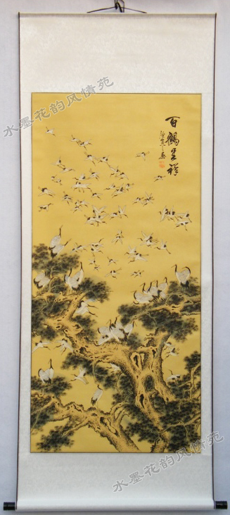 百鹤呈祥 百鹤图 仙鹤国画水墨画 送礼客厅书房 装饰字画已装裱