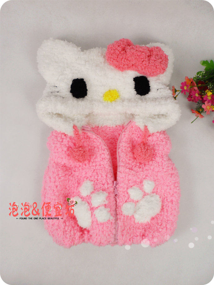 【新<em>Kitty</em>猫<em>马甲</em>】 材料 牛奶绒绒线 泡泡<em>编织</em>|一