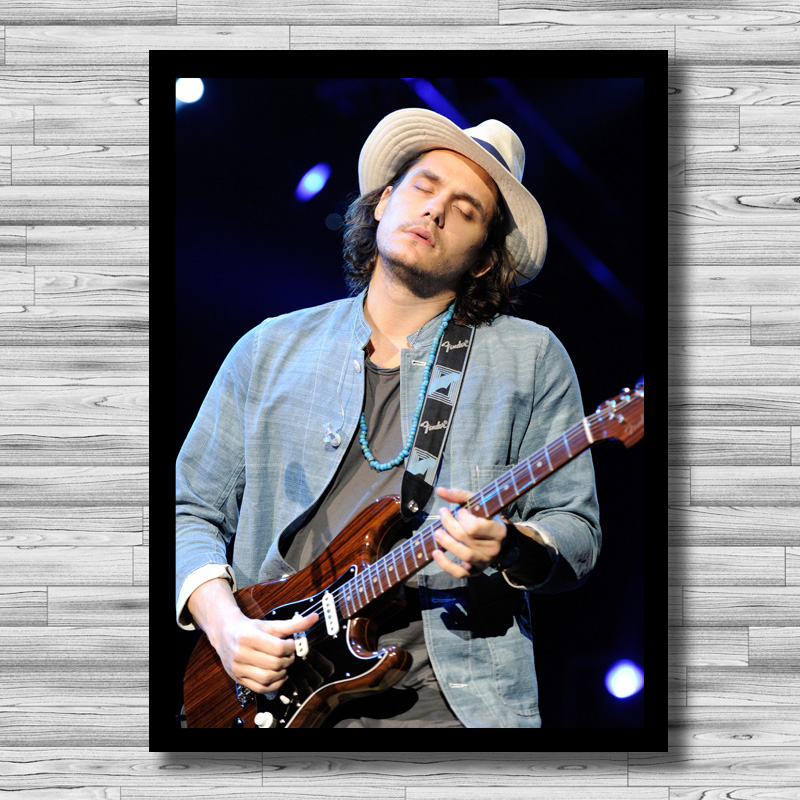 欧美摇滚乐队 电影海报 实木有框画 琴行装饰挂画 john mayer