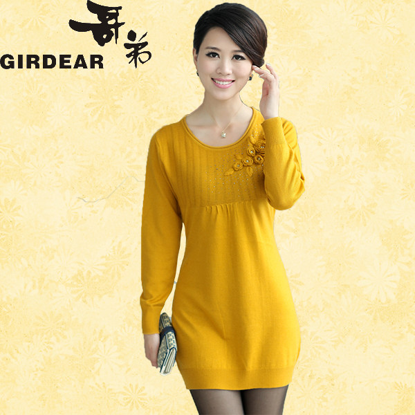 2013秋冬新款女士<em>羊绒</em>衫<em>羊毛</em>衫中<em>长款毛衣</em>连