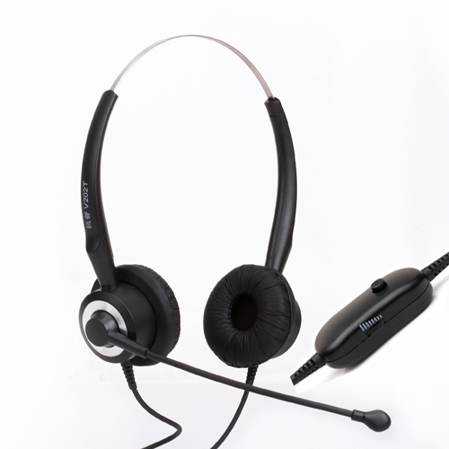 杭普V202T 双耳电话耳麦 抗噪音电话耳机 静音
