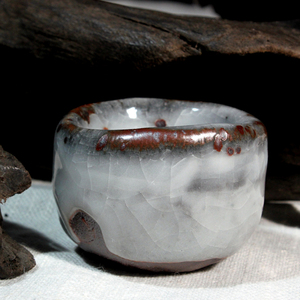 韵器 包邮手捏柴窑烧 志野杯 个性茶具窑变精品