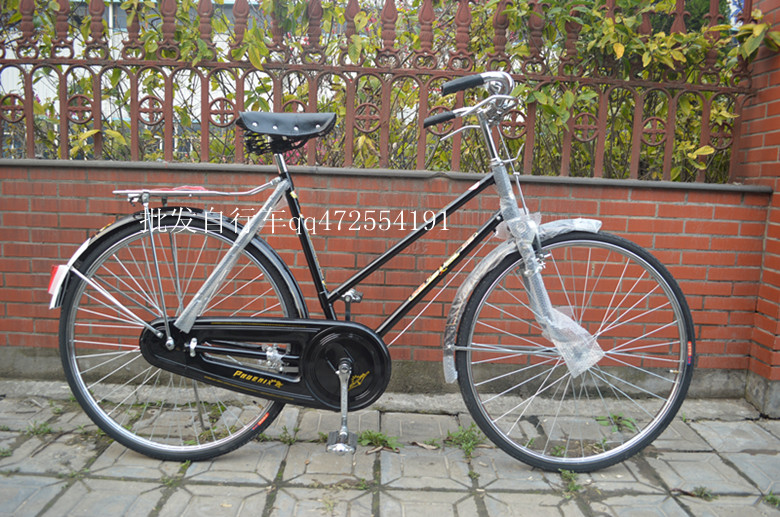 上海凤凰26寸老款女式斜杠自行车 销售正品凤
