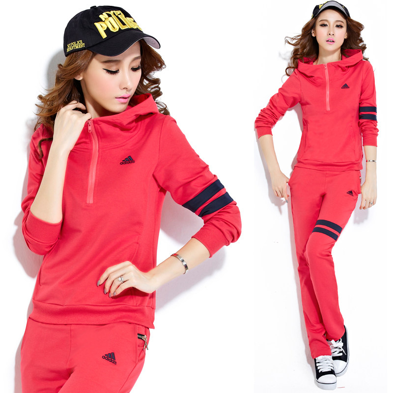 正品 <em>阿迪达斯女</em>套装运动服 连帽套衫女运动套