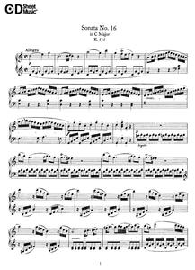 莫扎特 C大调第十六钢琴奏鸣曲 K.545 钢琴谱
