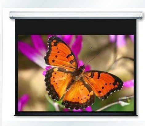 性价比高\/富士通100寸16:9电动白塑投影幕\/10