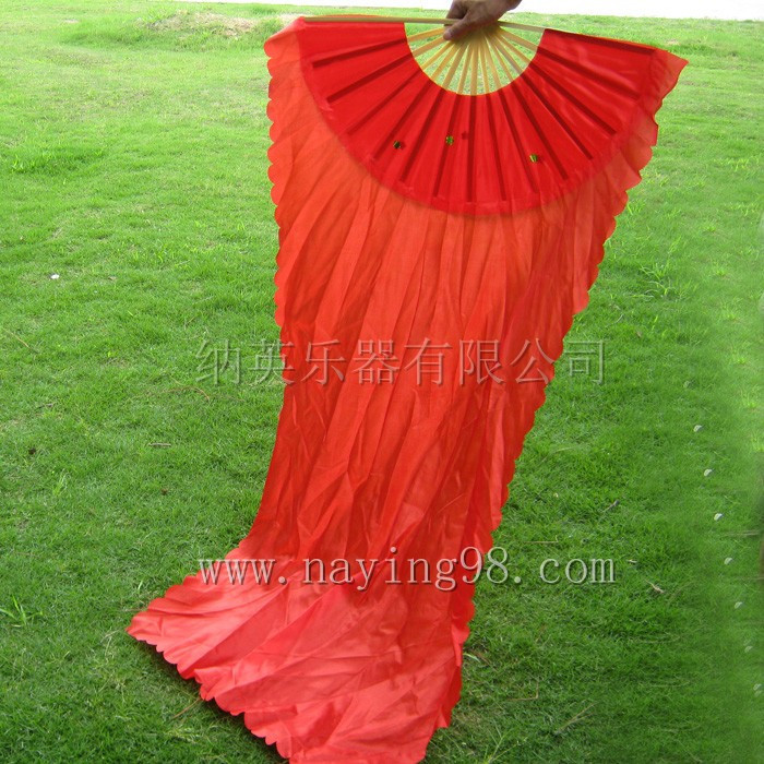 150CM舞蹈扇子 1.5米长扇子 红扇子 长绸扇 双