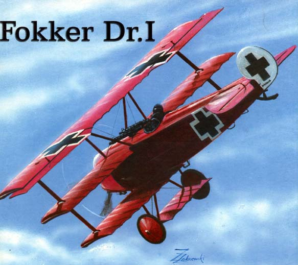 德国红男爵座机福克 fokker dri三翼飞机纸模型(精细a4幅面)