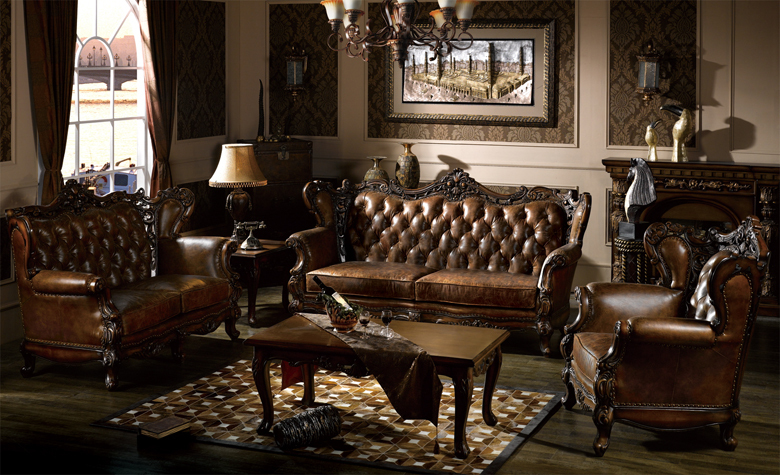 高端蜡变皮沙发 高档欧式裂变全皮沙发 拉扣雕