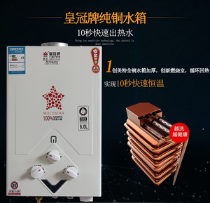 燃气热水器天然气液化式燃气热水器6L升煤气