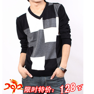  海澜之家男装正品剪标毛线衣韩版V领毛衣外套 男士修身针织衫